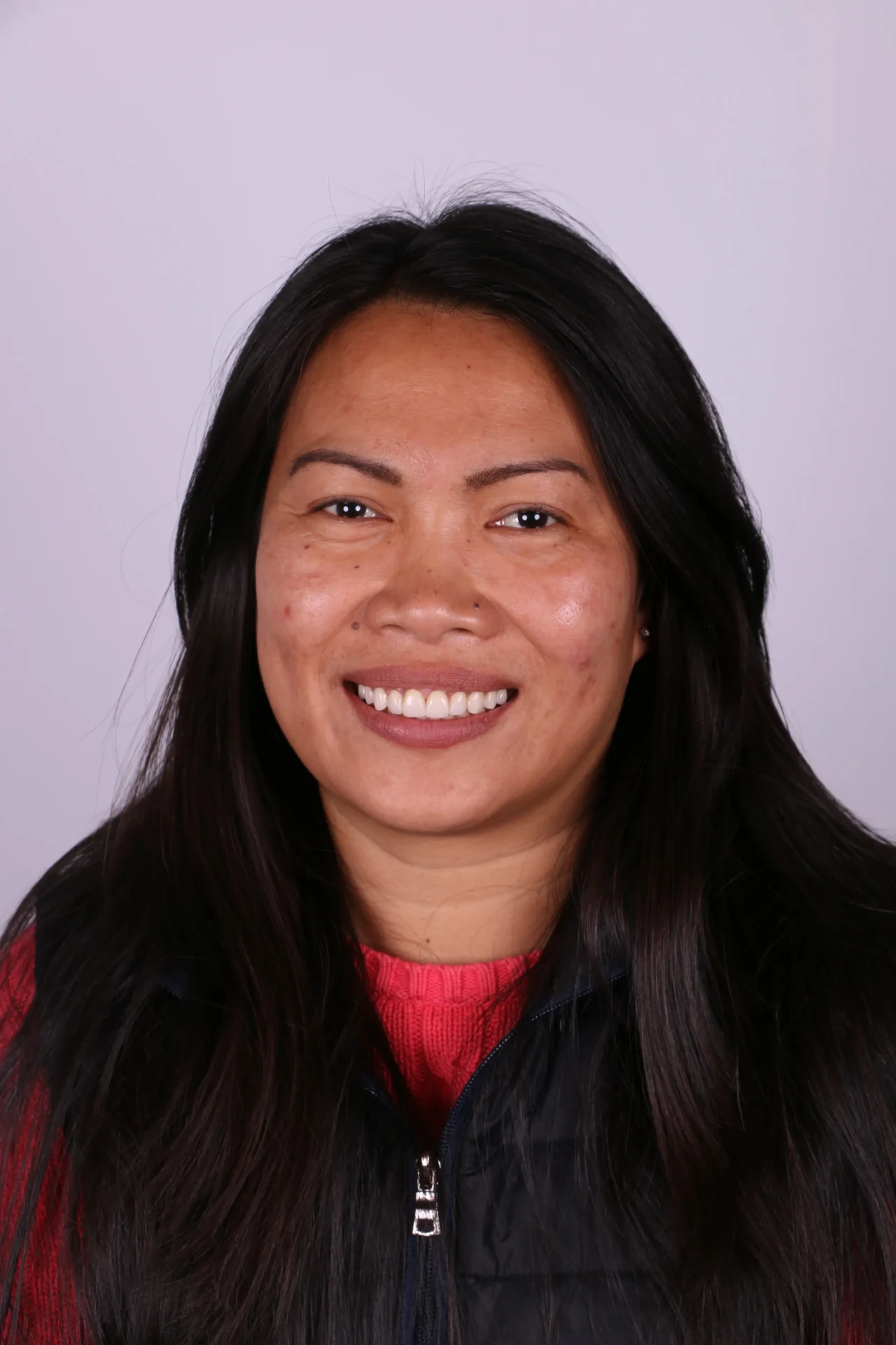 Smiling woman with long black hair 2
