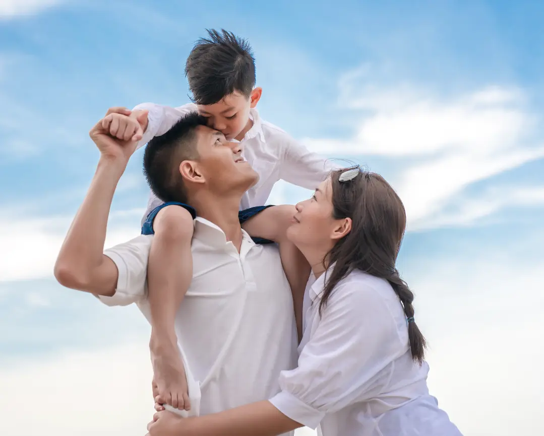 Happy family enjoying outdoor time