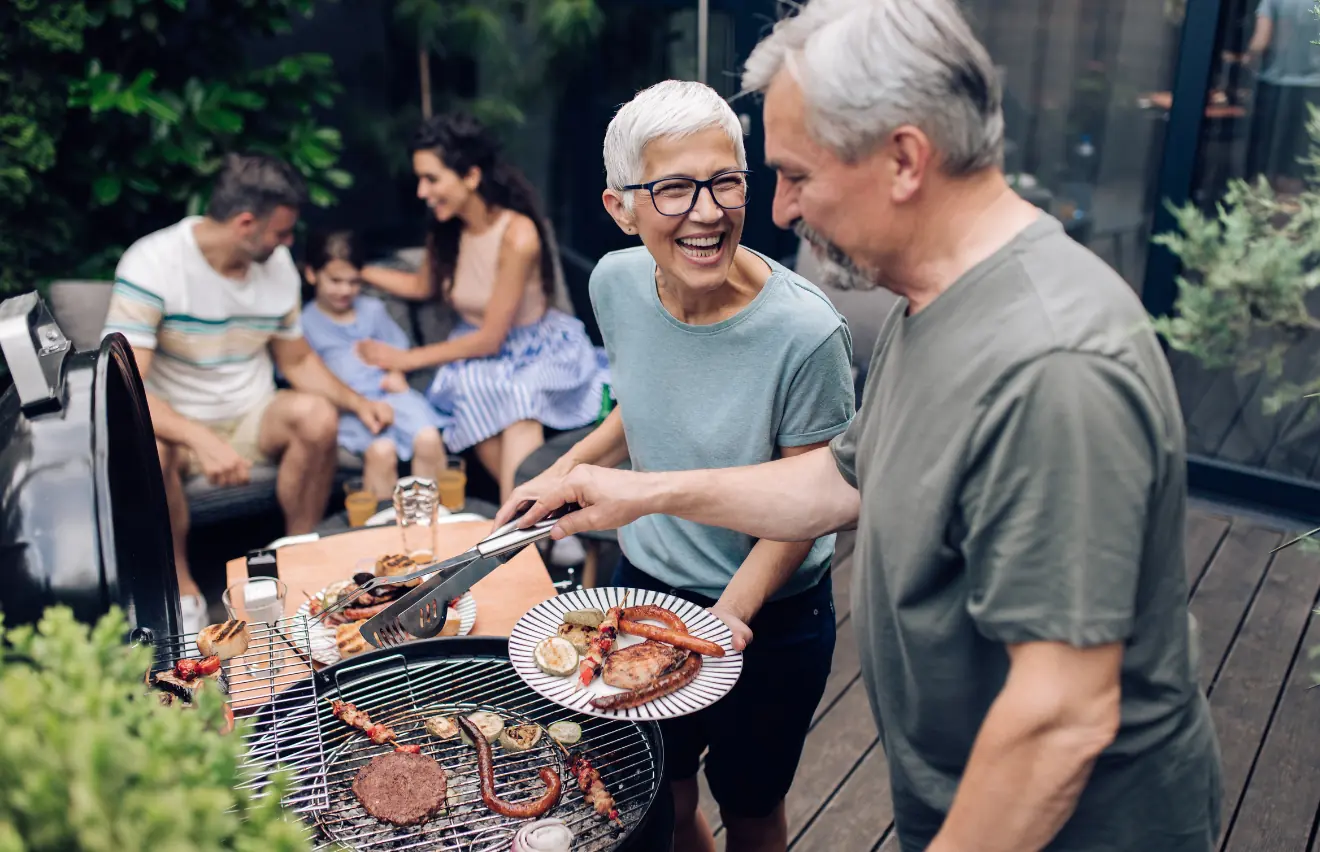 Outdoor barbecue with family and friends
